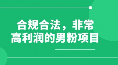 【副业项目8395期】男粉5.0，全新升级思路，一天多1500+-蓝图副业
