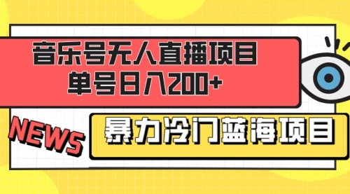 【副业项目8467期】音乐号无人直播项目，单号日入200+-蓝图副业