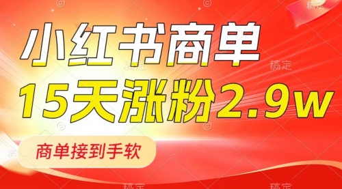 【副业项目8480期】小红书商单最新玩法，新号15天2.9w粉，接单到手软-蓝图副业