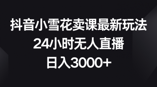【副业项目8485期】抖音小雪花卖课最新玩法，24小时无人直播-蓝图副业