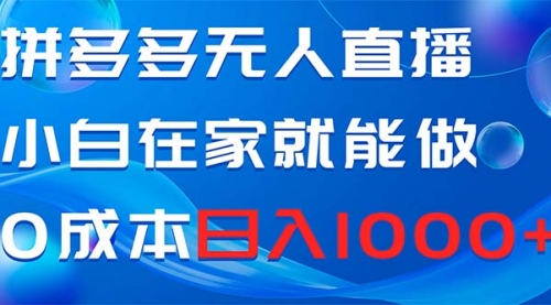 【副业项目8603期】拼多多无人直播，小白在家就能做，0成本日入1000+-蓝图副业