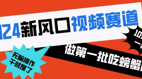 【副业8652期】2024新风口视频赛道 做第一批吃螃蟹的人 10分钟一条原创视频-蓝图副业