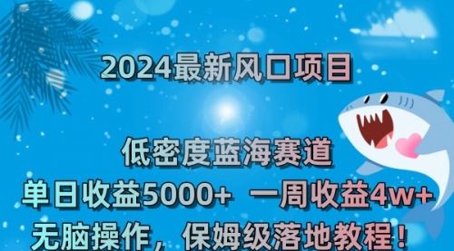 【副业8681期】2024最新风口项目 低密度蓝海赛道，日收益5000+周收益4w+ 无脑操作-蓝图副业