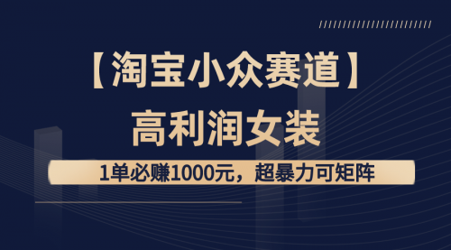 【副业8721期】【淘宝小众赛道】高利润女装：1单必赚1000元-蓝图副业