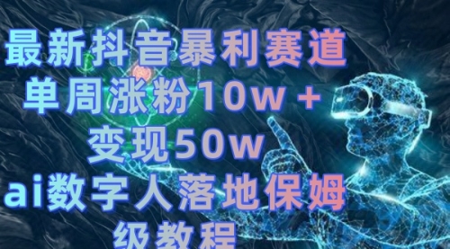 【副业8738期】最新抖音暴利赛道，单周涨粉10w＋变现50w的ai数字人落地保姆级教程-蓝图副业