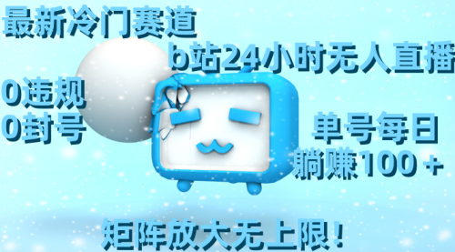 【副业8841期】最新冷门赛道，b站24小时无人直播 0违规0封号，单号每日躺赚100＋-蓝图副业