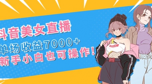 【副业8852期】抖音美女直播，单场收益7000+,新手小白也可操作-蓝图副业