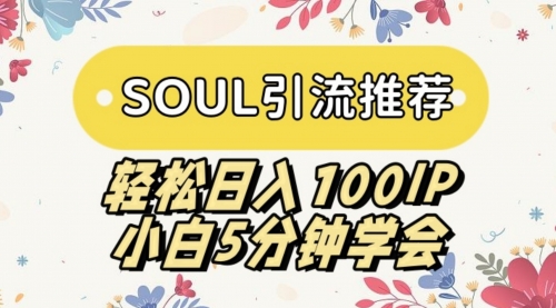【副业9006期】SOUL引流推荐 轻松日入100IP 小白5分钟学会-蓝图副业
