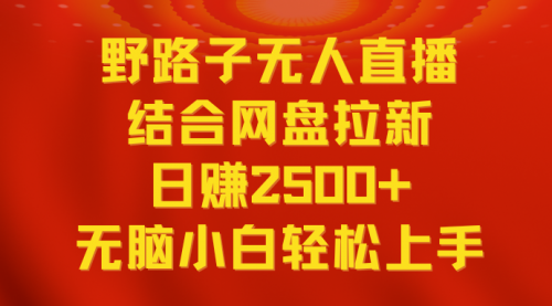 【副业9033期】无人直播野路子结合网盘拉新，日赚2500+多平台变现，小白无脑轻松上手操作-蓝图副业