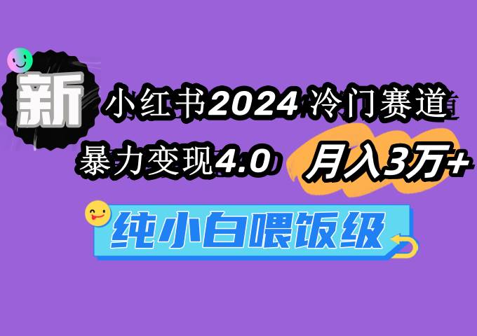 小红书2024冷门赛道 月入3万+ 暴力变现4.0 纯小白喂饭级-蓝图副业