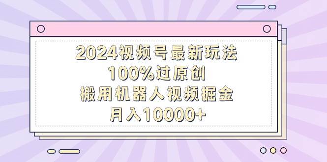 2024视频号最新玩法，100%过原创，搬用机器人视频掘金，月入10000+-蓝图副业