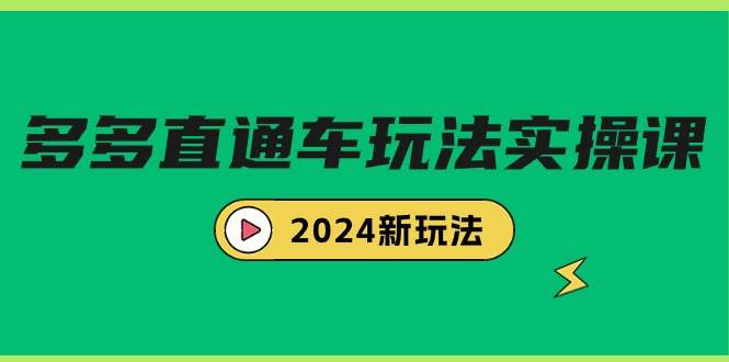 多多直通车玩法实战课，2024新玩法（7节课）-蓝图副业