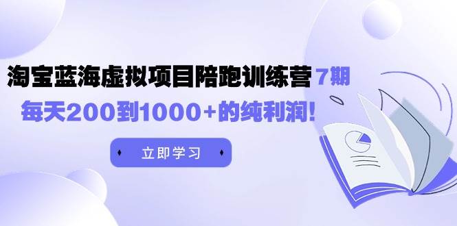 黄岛主《淘宝蓝海虚拟项目陪跑训练营7期》每天200到1000+的纯利润-蓝图副业