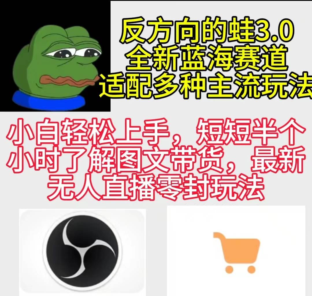 反方向的蛙3.0，图文最新玩法，变现多元化，新蓝海项目，小白轻松上手-蓝图副业