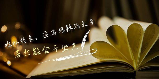 某付费文章《难以 想象，这篇狠辣的文章，居然能公开出来》-蓝图副业