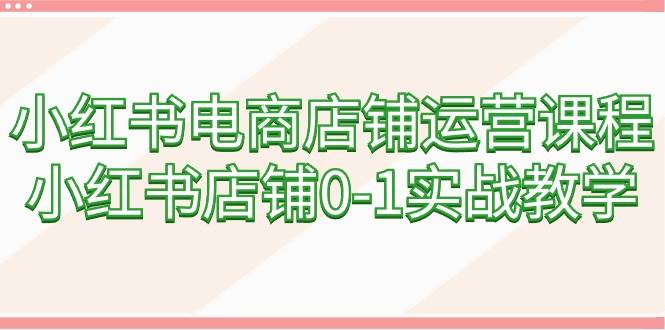 小红书电商店铺运营课程，小红书店铺0-1实战教学（60节课）-蓝图副业