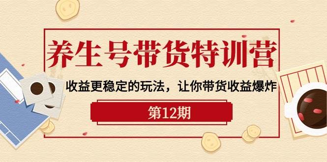 养生号带货特训营【12期】收益更稳定的玩法，让你带货收益爆炸-9节直播课-蓝图副业