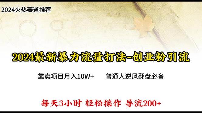 2024年最新暴力流量打法，每日导入300+，靠卖项目月入10W+-蓝图副业
