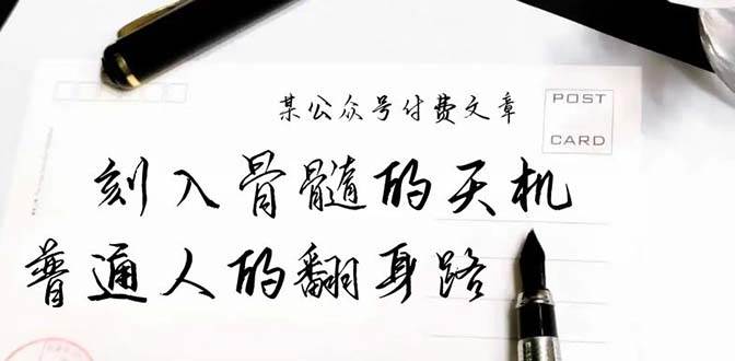 某公众号付费文章：刻入骨髓的天机，揭露“普通人的翻身路” 这件通天大事-蓝图副业