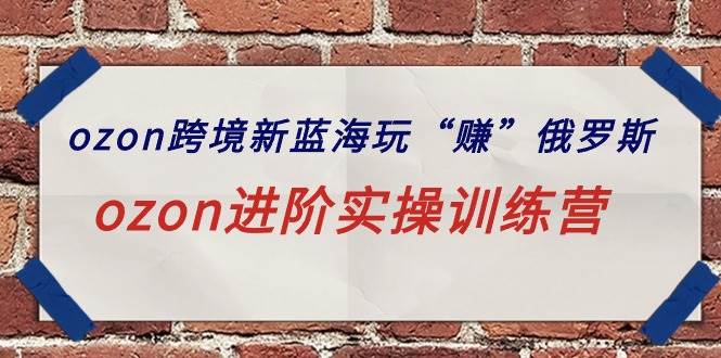 ozon跨境新蓝海玩“赚”俄罗斯，ozon进阶实操训练营-蓝图副业