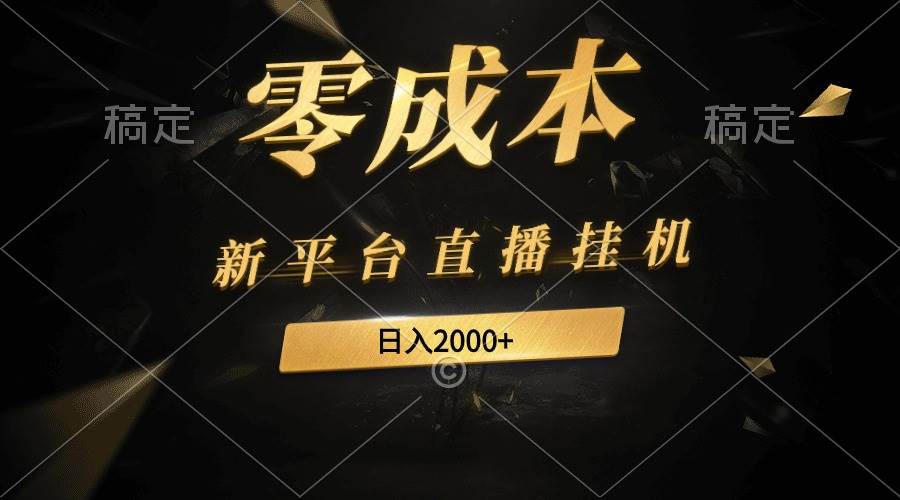 新平台直播挂机最新玩法，0成本，不违规，日入2000+-蓝图副业