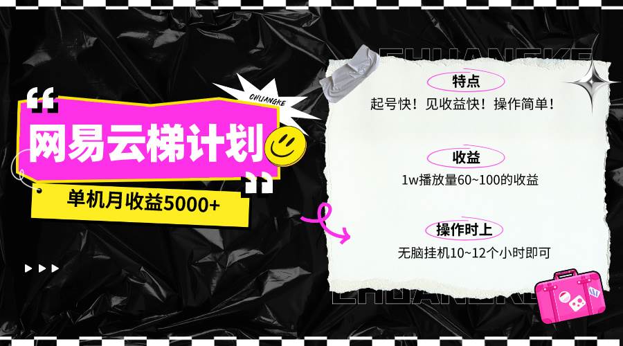 最新网易云梯计划网页版，单机月收益5000+！可放大操作-蓝图副业