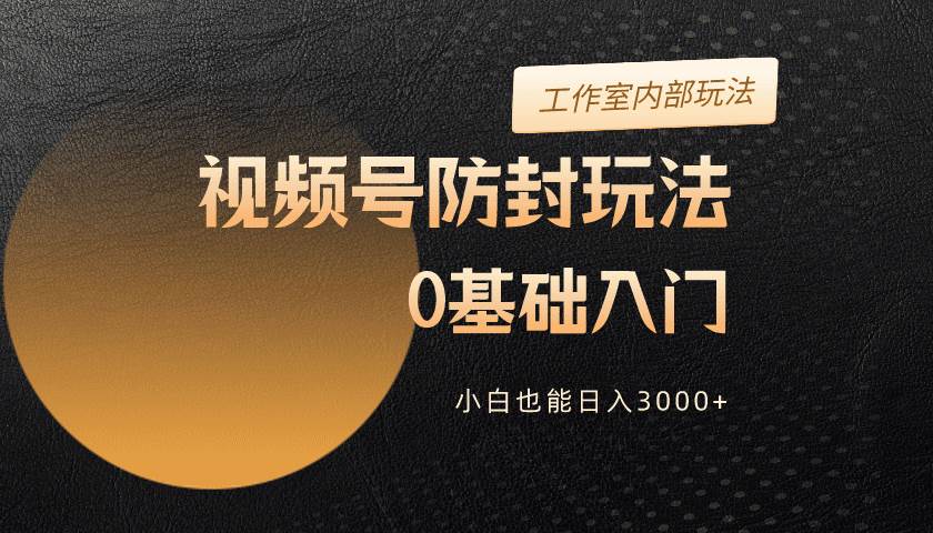2024视频号升级防封玩法，零基础入门，小白也能日入3000+-蓝图副业