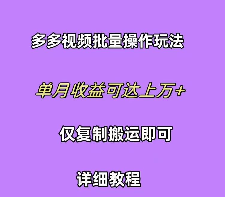 拼多多视频带货快速过爆款选品教程 每天轻轻松松赚取三位数佣金 小白必…-蓝图副业