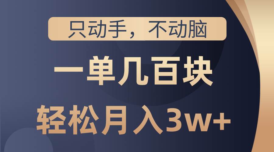 只动手不动脑，一单几百块，轻松月入3w+，看完就能直接操作，详细教程-蓝图副业