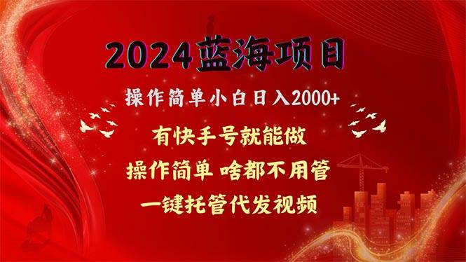 2024蓝海项目，网盘拉新，操作简单小白日入2000+，一键托管代发视频，…-蓝图副业