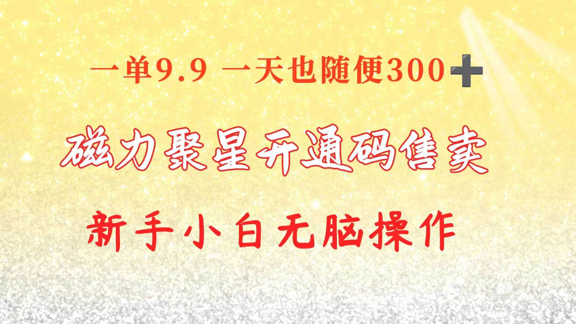快手磁力聚星码信息差 售卖  一单卖9.9  一天也轻松300+ 新手小白无脑操作-蓝图副业