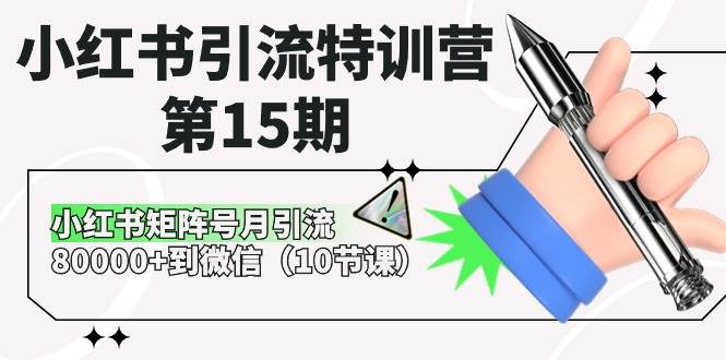 小红书引流特训营-第15期，小红书矩阵号月引流80000+到微信（10节课）-蓝图副业