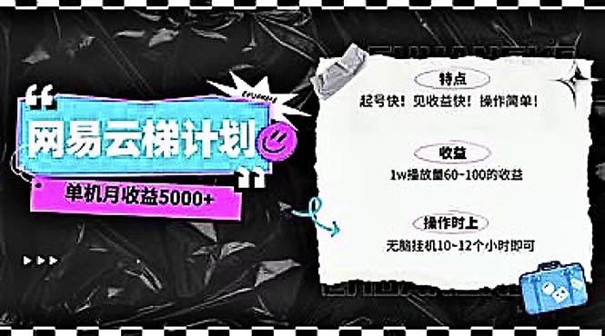 2024网易云云梯计划 单机日300+ 无脑月入5000+-蓝图副业