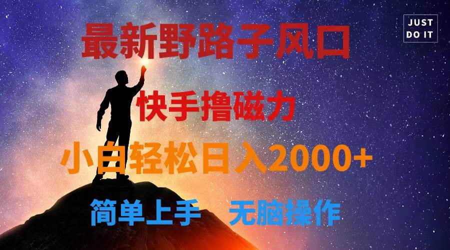 最新风口！快手撸磁力，野路子，小白无脑操作日入2000+-蓝图副业