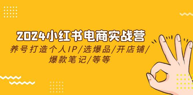 2024小红书电商实战营，养号打造IP/选爆品/开店铺/爆款笔记/等等（24节）-蓝图副业