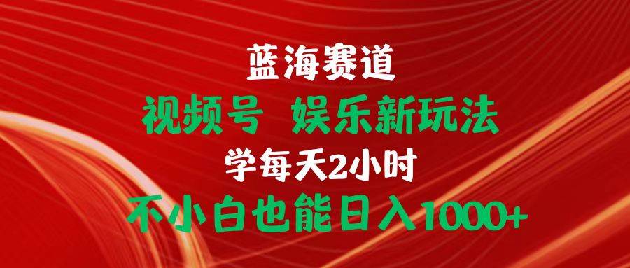 蓝海赛道视频号 娱乐新玩法每天2小时小白也能日入1000+-蓝图副业