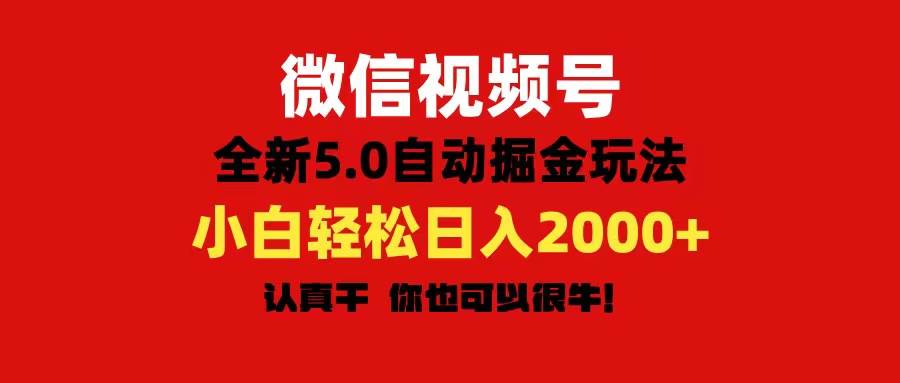 微信视频号变现，5.0全新自动掘金玩法，日入利润2000+有手就行-蓝图副业