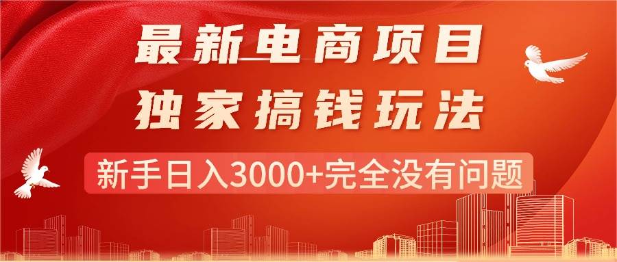 最新电商项目-搞钱玩法，新手日入3000+完全没有问题-蓝图副业