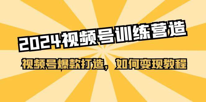 2024视频号训练营，视频号爆款打造，如何变现教程（20节课）-蓝图副业