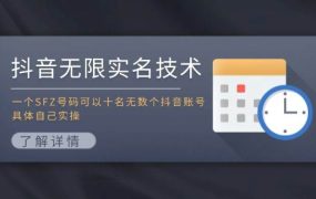 抖音无限实名技术:一个SFZ号码可以十名无数个抖音账号,具体自己实操-蓝图副业