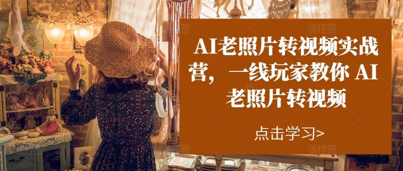 AI老照片转视频实操训练营，一线玩家教你AI老照片转视频-蓝图副业
