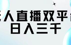 无人直播双平台,日入三千-蓝图副业