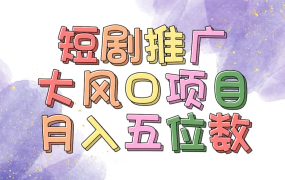 拥有睡眠收益的短剧推广大风口项目,十分钟学会,多赛道选择,月入五位数-蓝图副业