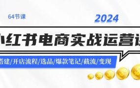 2024小红书电商实战运营课：账号搭建/开店流程/选品/爆款笔记/截流/变现-蓝图副业