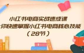 小红书电商实战速成课，让你快速掌握小红书电商核心技能（28节）-蓝图副业