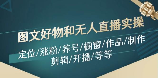 图文好物和无人直播实操：定位/涨粉/养号/橱窗/作品/制作/剪辑/开播/等等-蓝图副业