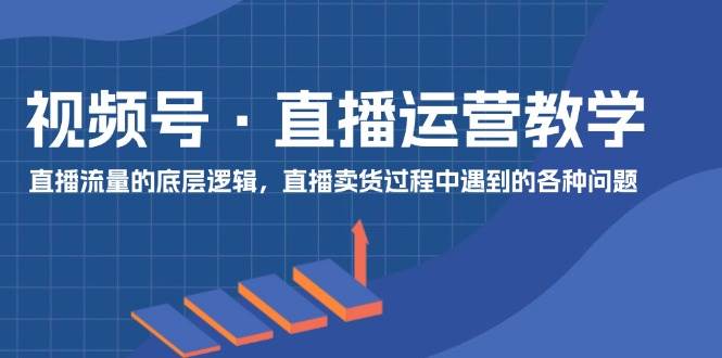 视频号 直播运营教学：直播流量的底层逻辑，直播卖货过程中遇到的各种问题-蓝图副业