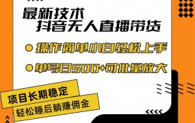 最新技术无人直播带货，不违规不封号，操作简单小白轻松上手单日单号收...-蓝图副业