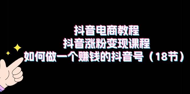 抖音电商教程：抖音涨粉变现课程：如何做一个赚钱的抖音号（18节）-蓝图副业