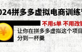 2024拼多多虚拟电商训练营 不s单 不改销量  做虚拟项目分一杯羹(更新10节)-蓝图副业